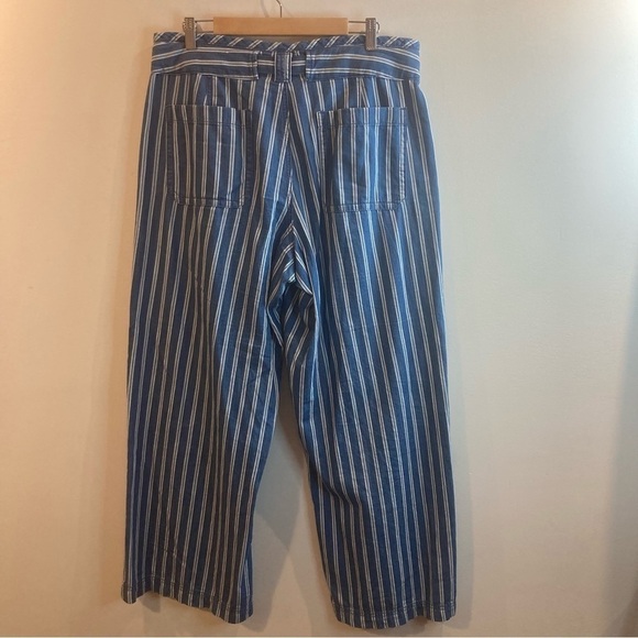 AMERICAN EAGLE Sz 14 Wide Leg Striped Comfort Pants with Pockets and Drawstring - Picture 7 of 13